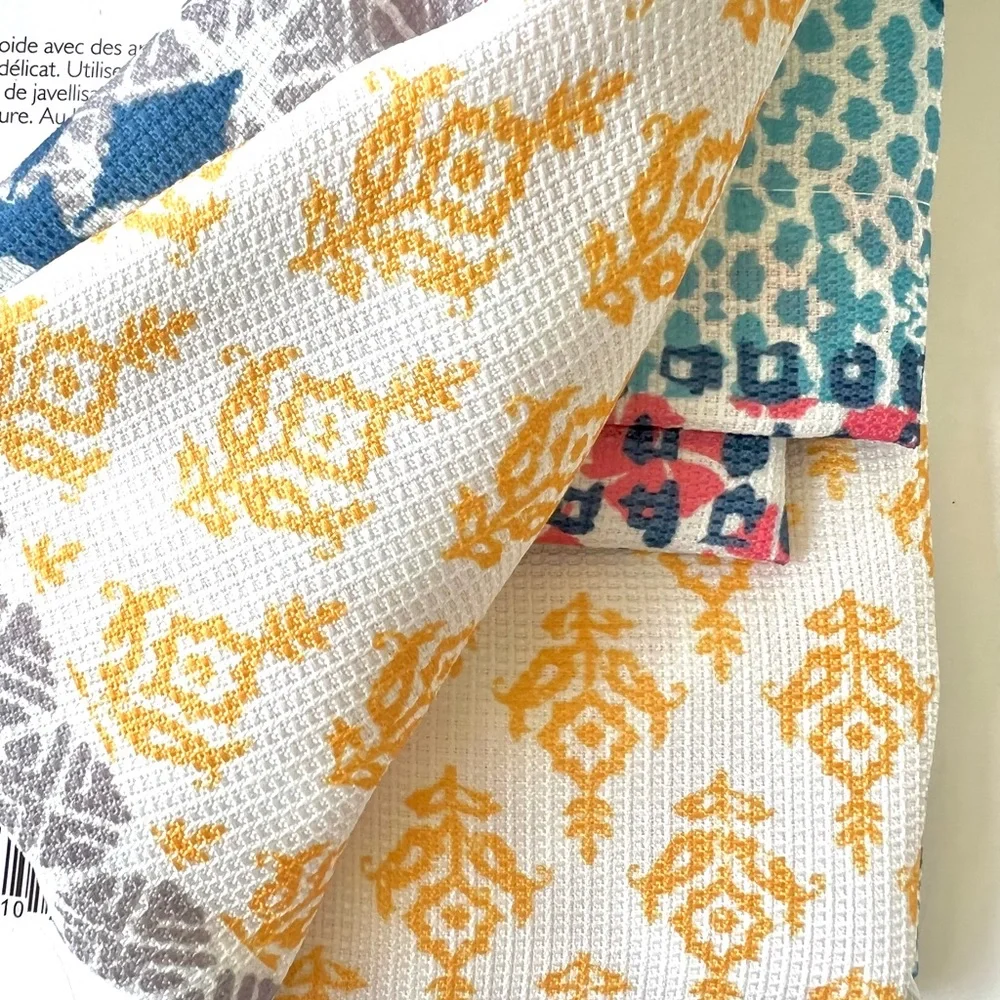 Global Microprint Fabric Shower Curtain Rows of Textile Patterns